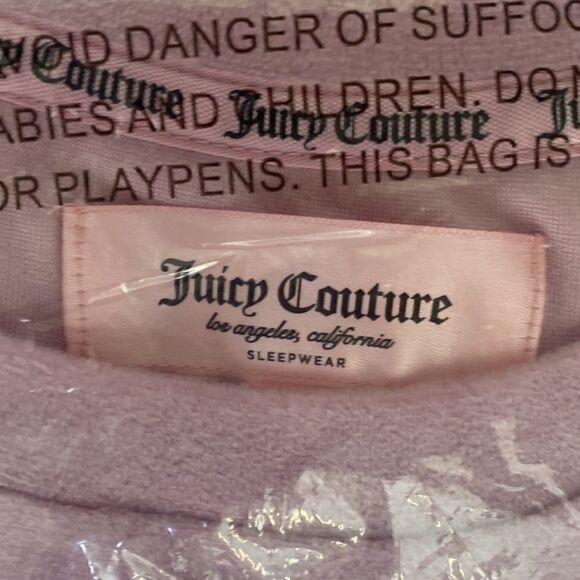 Juicy Couture Velvet Fleece Long Sleeve Crew Top & Flare Pant L Mauve NWT IN PKG - Picture 3 of 4